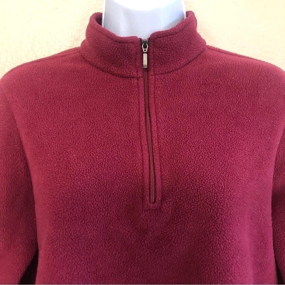 L.L. Bean Women's Cozy Fleece Mock Neck Quarter-Zip Put Sweater Size M